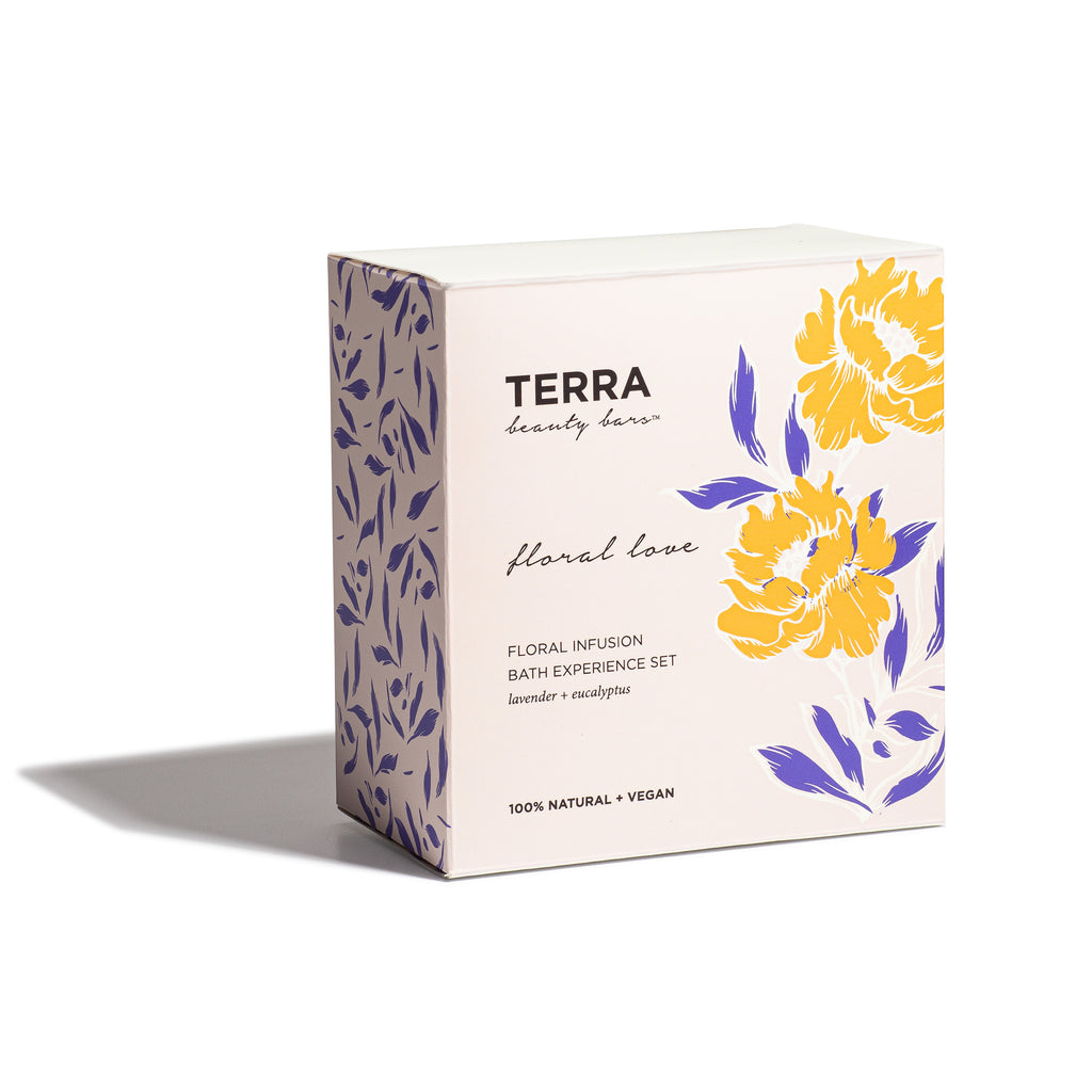 Terra Floral Love kit box with beautiful flower designs on the outside. 