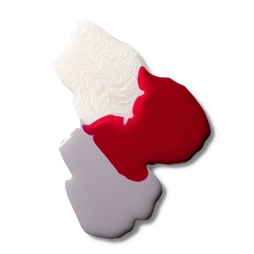 Terra Winter Hues color swatched in three colors gray, red and shimmer white glazed