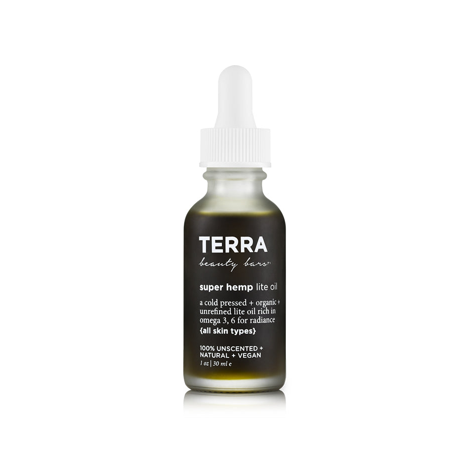 super hemp lite oil 1oz bottle by Terra Beauty Bars