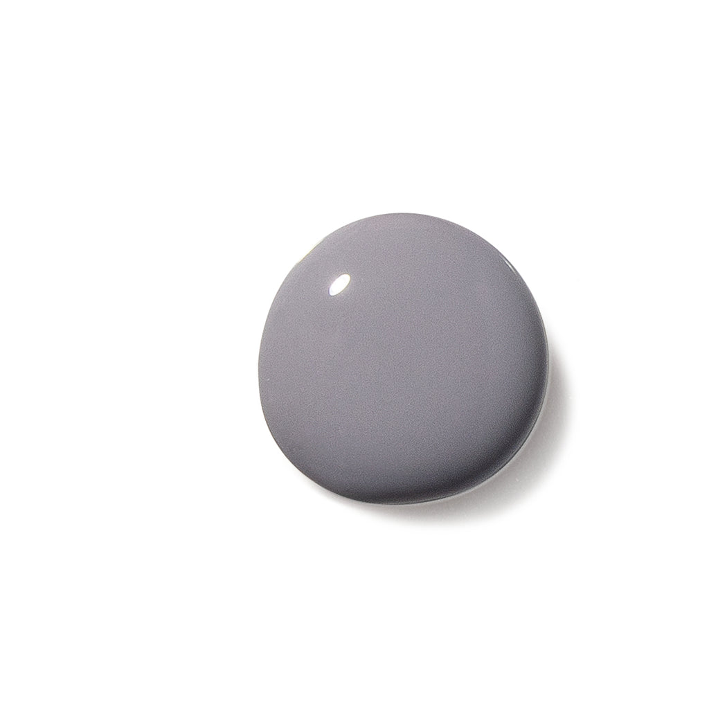 Terra nail polish number 3 gray color swatched circle. 